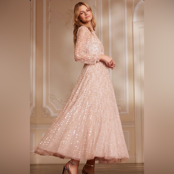 Raindrop Long Sleeve Ankle Gown Needle & Thread NWT - Picture 3 of 7